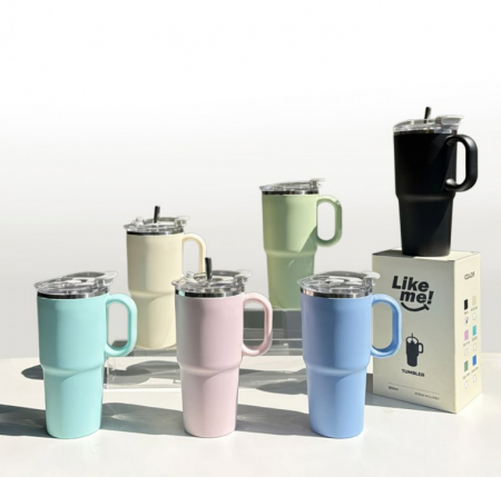 600ml 텀블러 머그컵 스텐 물병 손잡이 #2