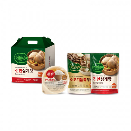 여름 복날 보양식 CJ 비비고 보양 17호 / 삼계탕 소기기듬뿍무국 햇반 각 1개 / 전용 손잡이 케이스 #2