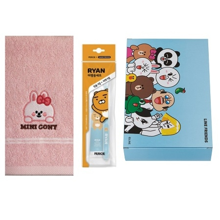 라인프렌즈 브라운앤프렌즈130g 세면타올 카카오프렌즈 치약칫솔 여행용세트 #2