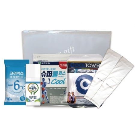쿨링세트 9호(크리넥스 쿨링물티슈+아물디 모기약+유한양행 쿨파스+쿨아이스수건+아쿠아 쿨토시) #3