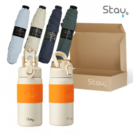 스테이24 스포홀릭텀블러 크림450ml+PGA 친환경그린 3단수동 경량스키니 #2