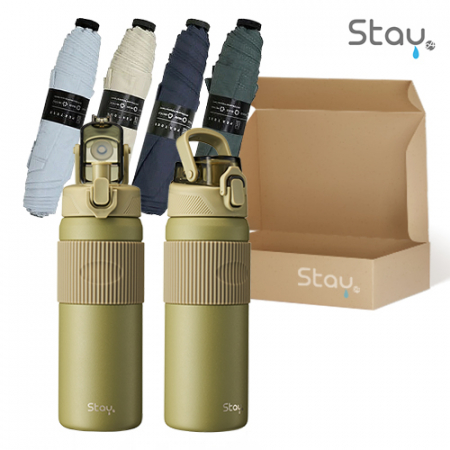 스테이24 스포홀릭텀블러 올리브590ml+PGA 친환경그린 3단수동 경량스키니 #2
