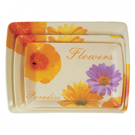 웨이브 사각 멜라민 쟁반 3P세트 #2