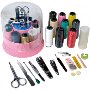 원형 반짇고리 미용 SET (실버)