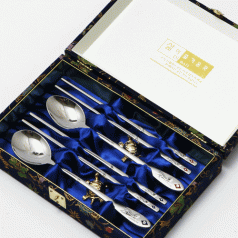 JJ307 제노바 장수학 보석 수저세트