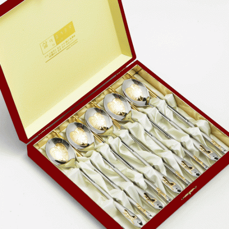 JJ311 제노바 순금 학 수저세트 5벌 #2