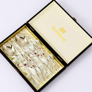 JJ803 제노바 송학 티타늄 수저세트 2벌+도자기받침 2개