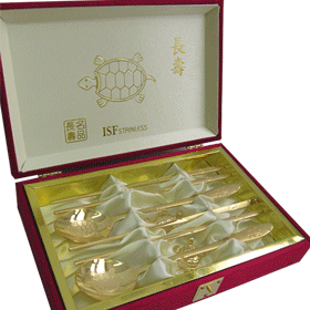 JJ320 제노바 순금 장수 거북수저 4P 수저세트 #3