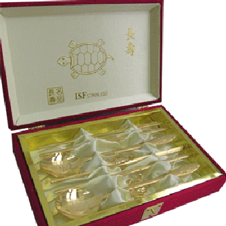 JJ320 제노바 순금 장수 거북수저 4P 수저세트