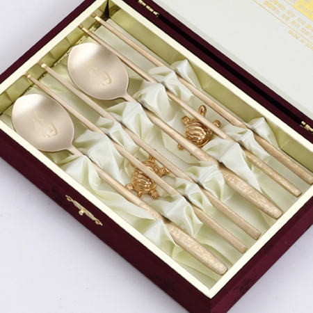 제노바 명품 방짜유기 수저세트 2벌 (산수화) #2