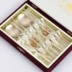 제노바 명품 방짜유기 수저세트 2벌 (산수화)