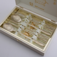 JJ300. 제노바 티타늄 샤틴 거북수저 4P 수저세트