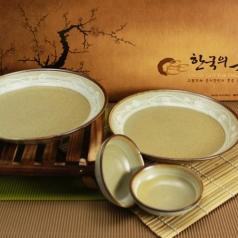 분청원 접시4p (그릇세트)