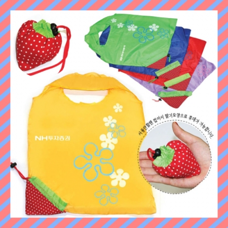 딸기 시장가방, 방수 딸기가방, 딸기 장바구니 #3