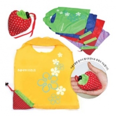 딸기 시장가방, 방수 딸기가방, 딸기 장바구니