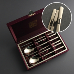 뱀부 골드 수저 2P 실크케이스