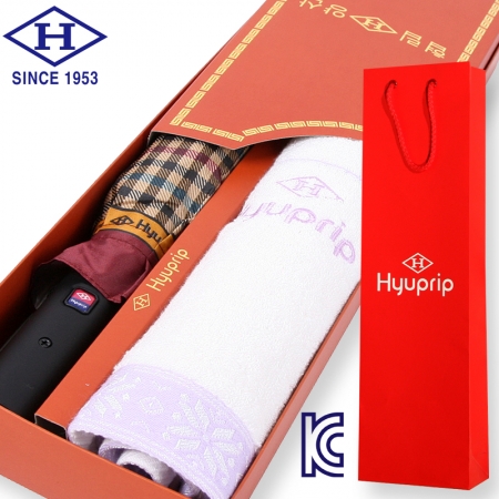 협립 2단 D BS 체크 우산+타올세트 - HP231 CNT #2