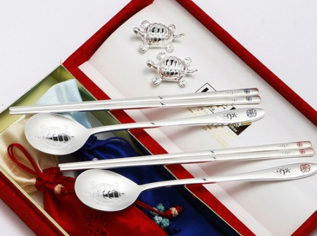 JJ200-A 제노바 백동 거북 은수저세트 #3