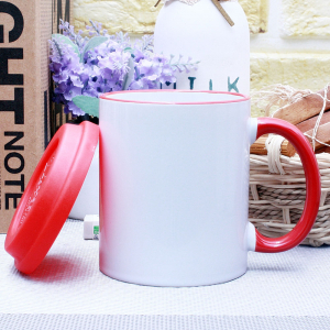 오키 핸들 플라 뚜껑 매직 머그컵