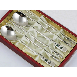 JJ031 제노바 클로버 샌딩 수저세트 2벌