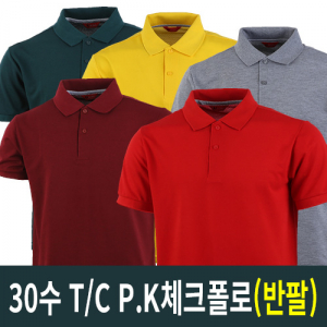 30수 TC PK 체크폴로 반팔 // 주머니X