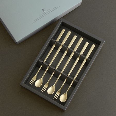 골드 그레이스 롱스푼 롱포크  6P 금색 머들러 #2