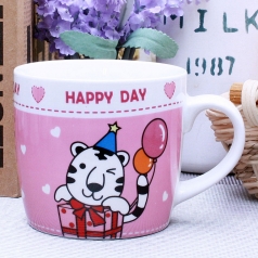 리빙 화이트- 동물 해피 핑크