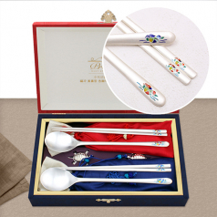 원앙 백동은수저 2벌(1074-B)