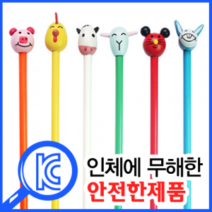뉴 동물 캐릭터 목각 연필