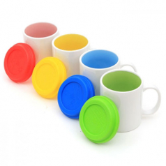 오키인 칼라 플라 뚜껑 매직 머그컵