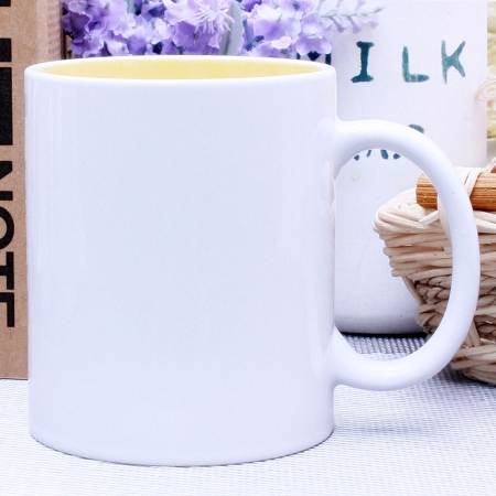 리빙 화이트- 직선인 노랑 머그컵 #2