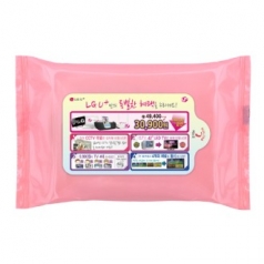 러블리 핑크 물티슈 30매 홍보용, 4無 Safe