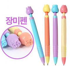 뉴장미볼펜(장미펜)(파스텔톤바디색상)