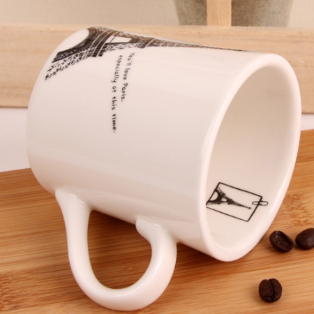 모던 화이트 일러 머그- 파리 #5