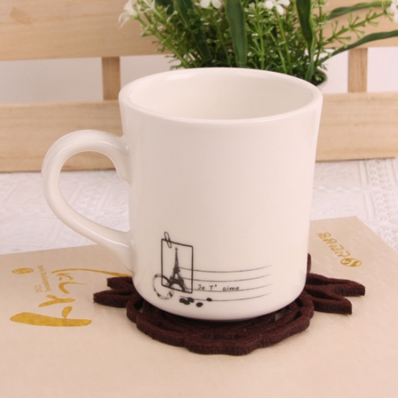 모던 화이트 일러 머그- 파리 #3
