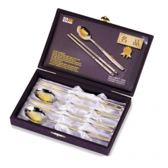 순금 건강 수저 세트 2P (실버)