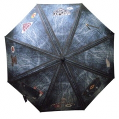 3단 수동 원목 핸들 데님 워싱 우산, 국내 제작, 주문제작