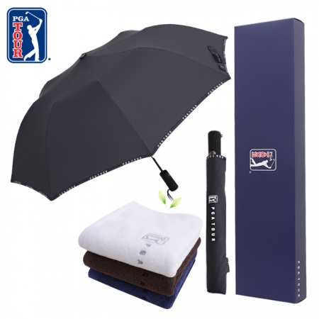 PGA 2단 로고 바이어스 우산 + 150g 세면타올세트 #2