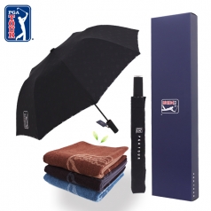 PGA 2단 엠보선염 우산 + 170g 죽사 타올세트