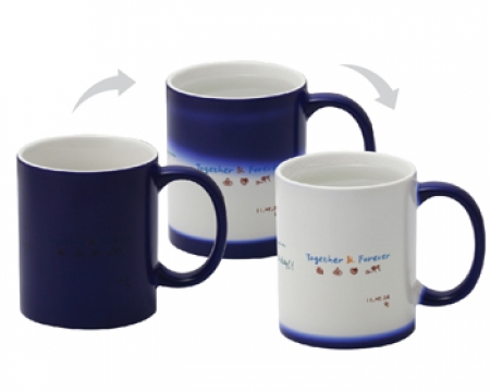 컵 (도자기 머그) 포토 머그 변색 청색 #2