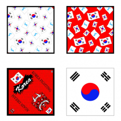 휘날리는태극기손수건 / 작은태극기 / 한반도태극기 / 화이트, 레드