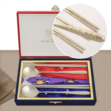 특 홀로 국화티타늄수저 2벌(1203-B) #2