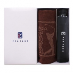 PGA 3단 로고 바이어스 완전 자동우산 + 170g 죽사타올세트
