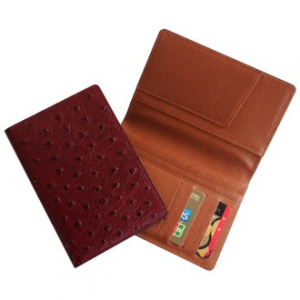 천연 가죽 여권지갑 (1193) // 국산 타조무늬