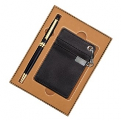 블랑스 금장 터치펜+목걸이 카드지갑 세트