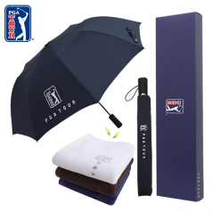 PGA 2단 자동 무지 우산 + 150g 세면타올 세트