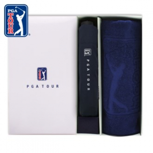 PGA 3단 수동 무지 우산 + 130g 세면타올 세트
