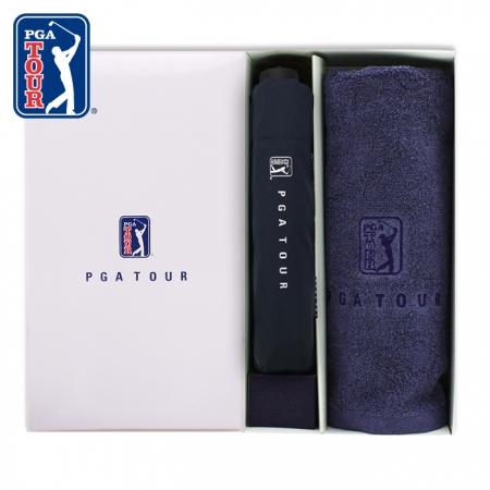 PGA 3단 수동 무지 우산 + 150g 세면타올 세트 #2