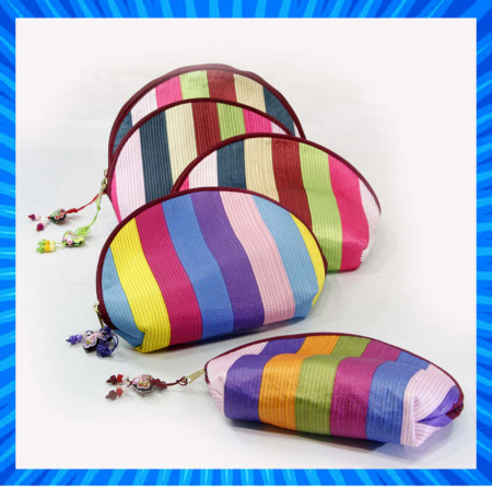 전통 반달파우치,  화장품 파우치,  외국인선물, 전통누비 #2