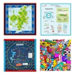 50cm 디지털 본염 제작 손수건 100% 면